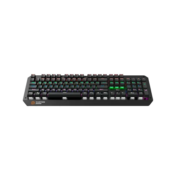 Canyon Hazard GK-6, Wired multimedia gaming keyboard with lighting effect, 108pcs rainbow LED, Numbers 104keys, EN double inject