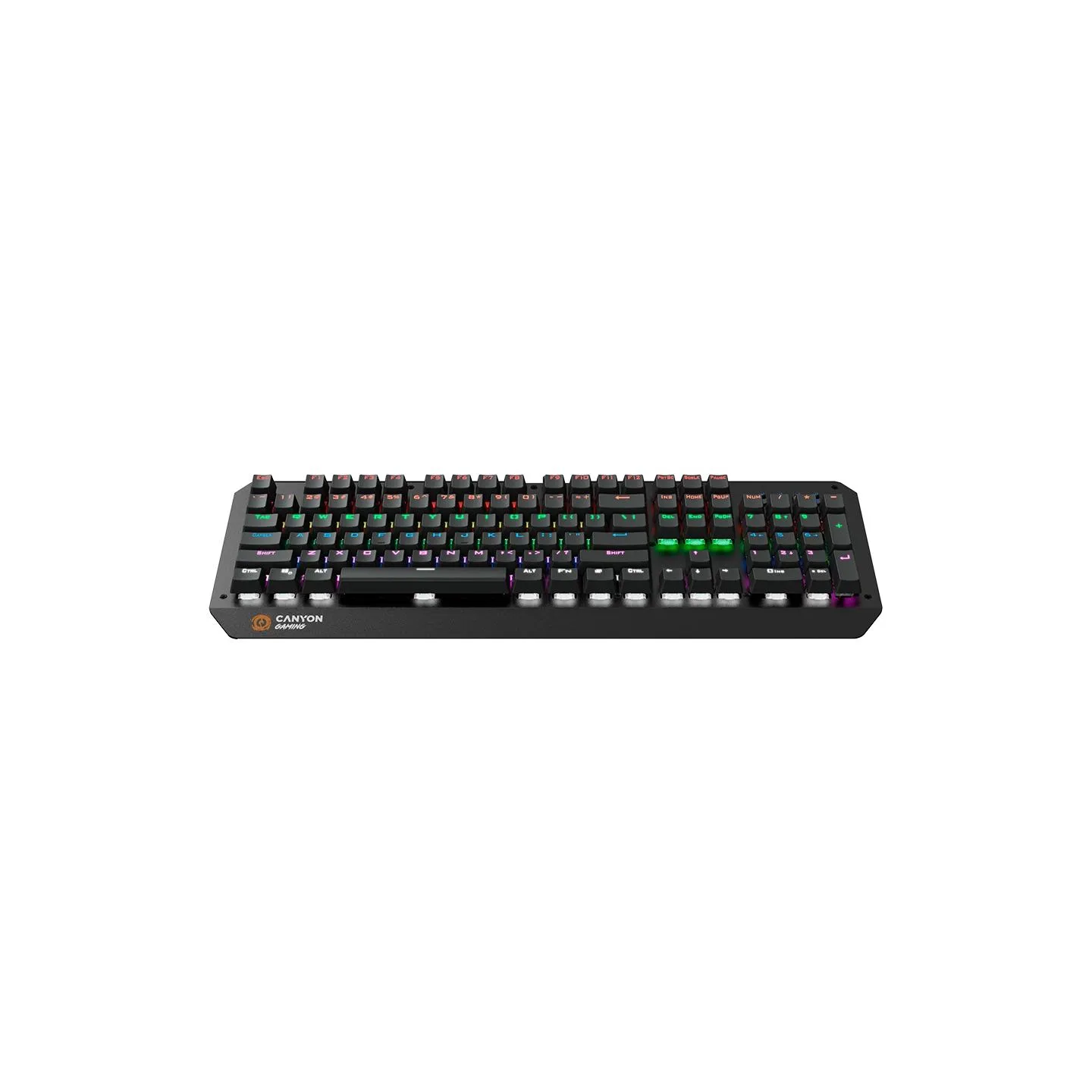 Canyon Hazard GK-6, Wired multimedia gaming keyboard with lighting effect, 108pcs rainbow LED, Numbers 104keys, EN double inject