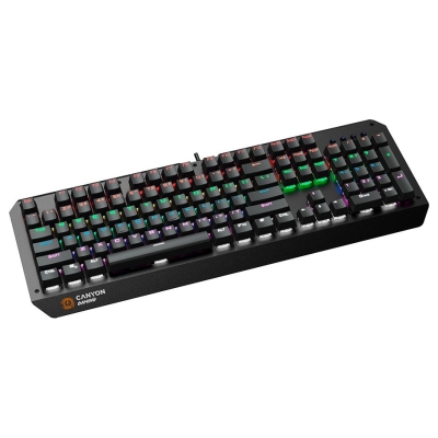 Canyon Hazard GK-6, Wired multimedia gaming keyboard with lighting effect, 108pcs rainbow LED, Numbers 104keys, EN double inject