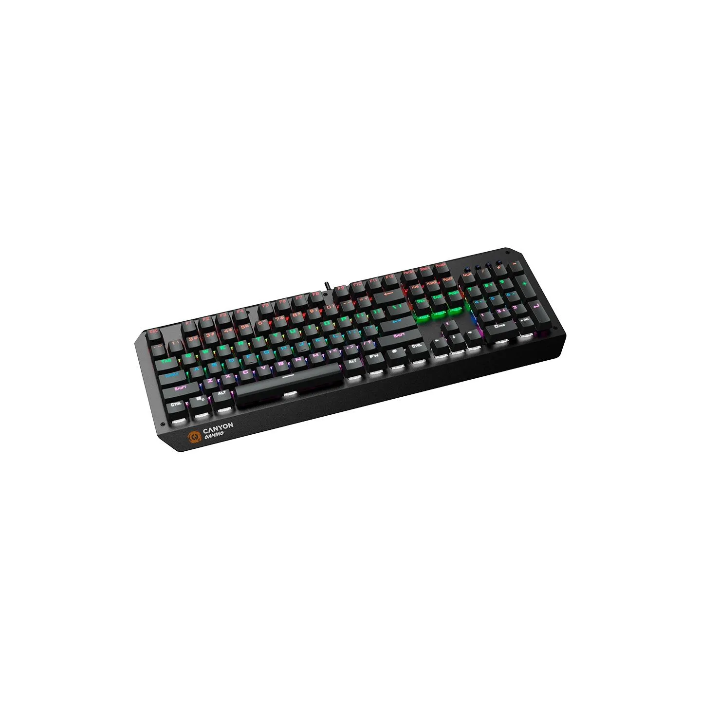 Canyon Hazard GK-6, Wired multimedia gaming keyboard with lighting effect, 108pcs rainbow LED, Numbers 104keys, EN double inject