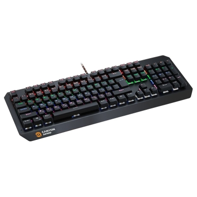 Canyon Hazard GK-6, Wired multimedia gaming keyboard with lighting effect, 108pcs rainbow LED, Numbers 104keys, EN double inject