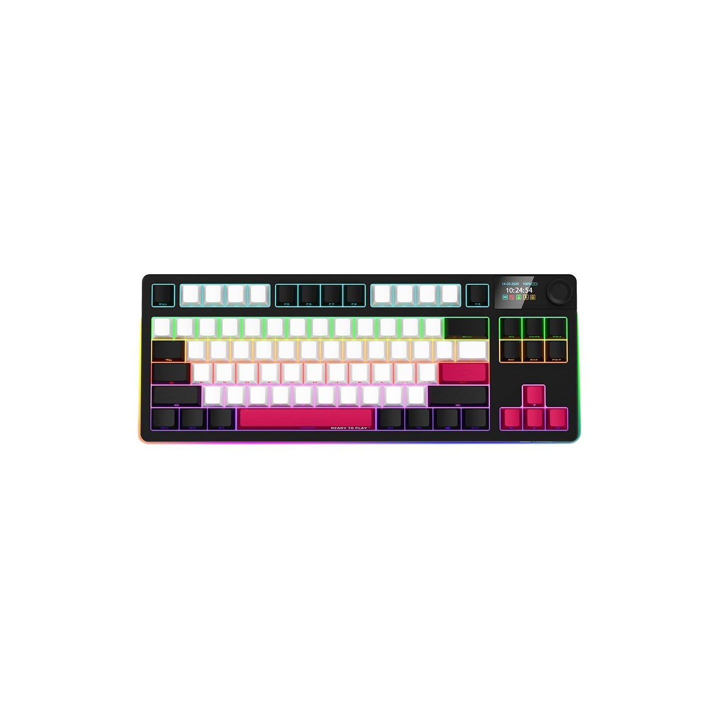 Lorgar KBP70TKLW, Wireless TKL Mechanical Gaming Keyboard Pro, Black/red, EN layout