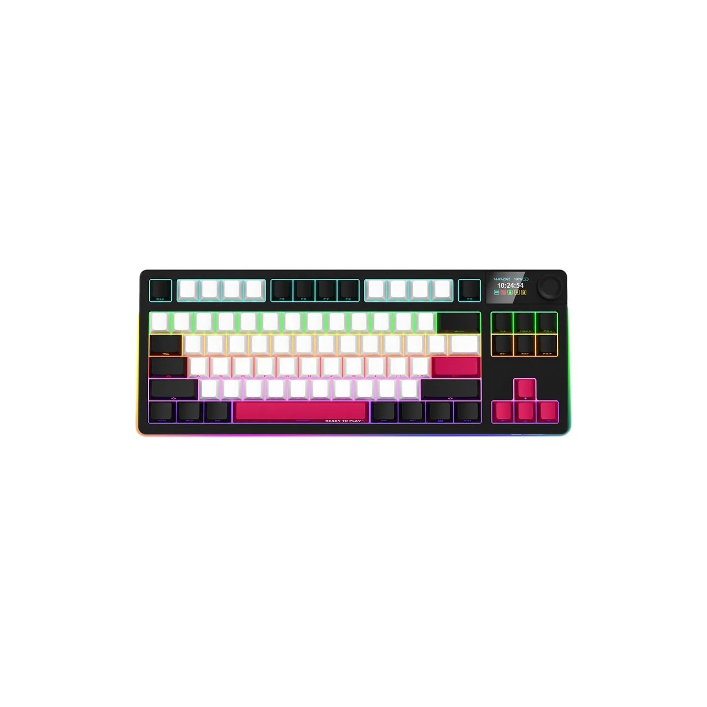 Lorgar KBP70TKLW, Wireless TKL Mechanical Gaming Keyboard Pro, Black/red, EN layout