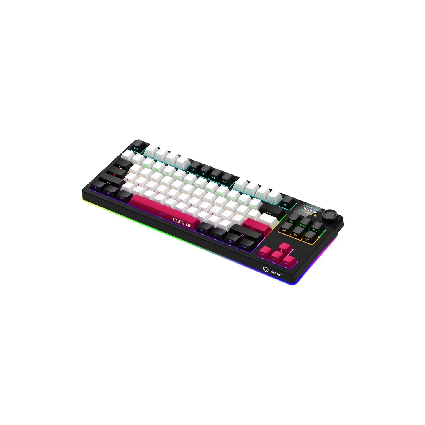 Lorgar KBP70TKLW, Wireless TKL Mechanical Gaming Keyboard Pro, Black/red, EN layout