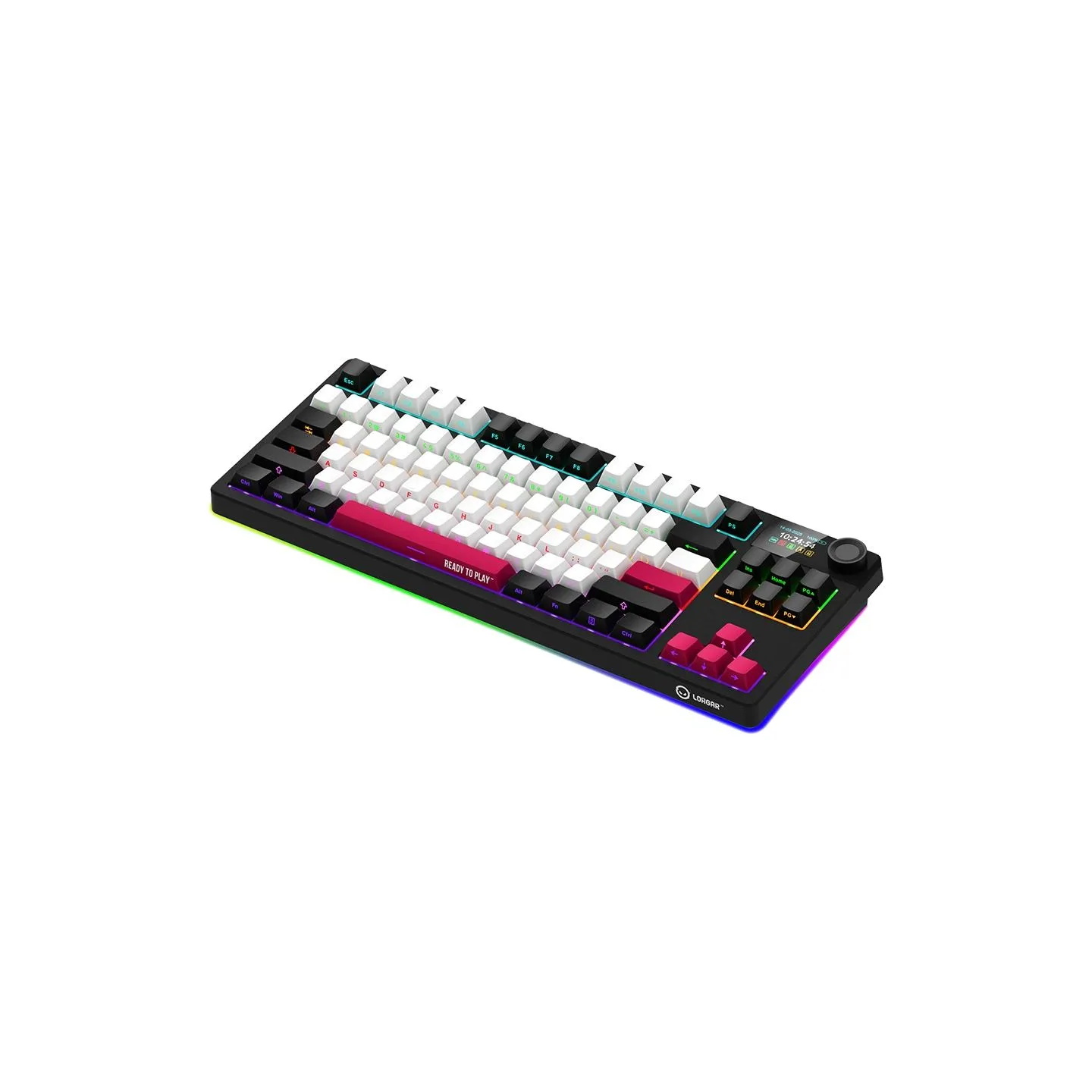 Lorgar KBP70TKLW, Wireless TKL Mechanical Gaming Keyboard Pro, Black/red, EN layout