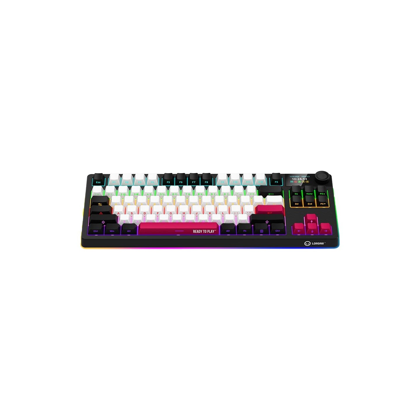 Lorgar KBP70TKLW, Wireless TKL Mechanical Gaming Keyboard Pro, Black/red, EN layout
