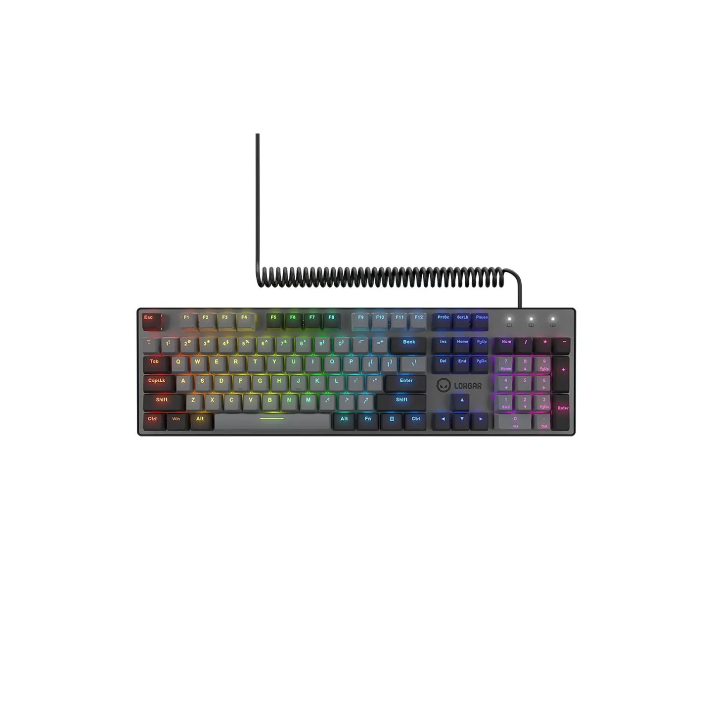 Lorgar Azar 514, Wired mechanical gaming keyboard, RGB backlight, 1680000 colour variations, 18 modes, keys number: 104, 50M cli