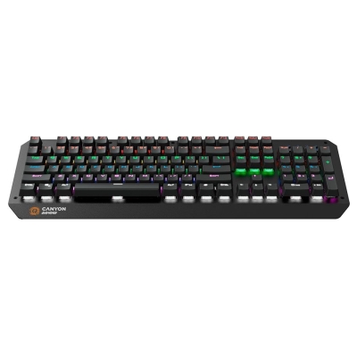 Canyon Hazard GK-6, Wired multimedia gaming keyboard with lighting effect, 108pcs rainbow LED, Numbers 104keys, RU+EN double inj
