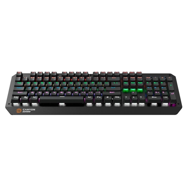 Canyon Hazard GK-6, Wired multimedia gaming keyboard with lighting effect, 108pcs rainbow LED, Numbers 104keys, RU+EN double inj