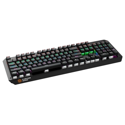 Canyon Hazard GK-6, Wired multimedia gaming keyboard with lighting effect, 108pcs rainbow LED, Numbers 104keys, RU+EN double inj