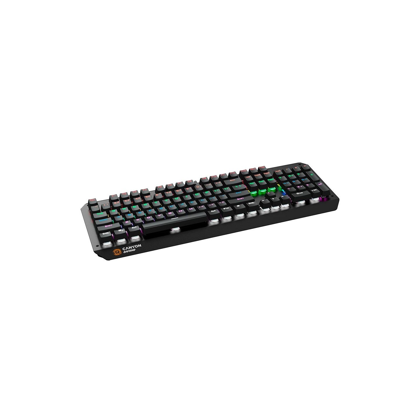 Canyon Hazard GK-6, Wired multimedia gaming keyboard with lighting effect, 108pcs rainbow LED, Numbers 104keys, RU+EN double inj