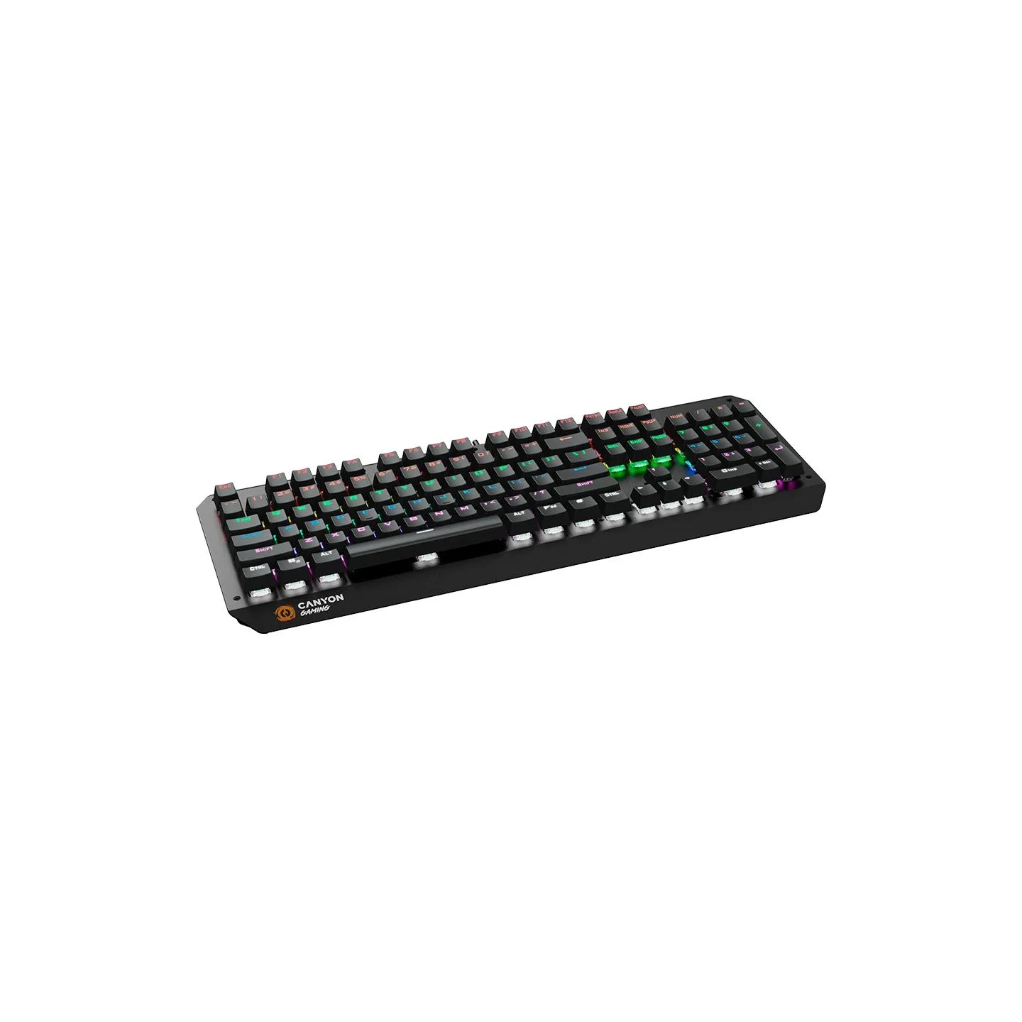 Canyon Hazard GK-6, Wired multimedia gaming keyboard with lighting effect, 108pcs rainbow LED, Numbers 104keys, RU+EN double inj