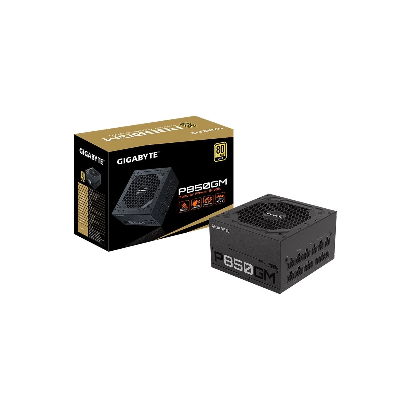Gigabyte Power Supply|GIGABYTE|850 Watts|Efficiency 80 PLUS GOLD|PFC Active|MTBF 100000 hours|GP-P850GM