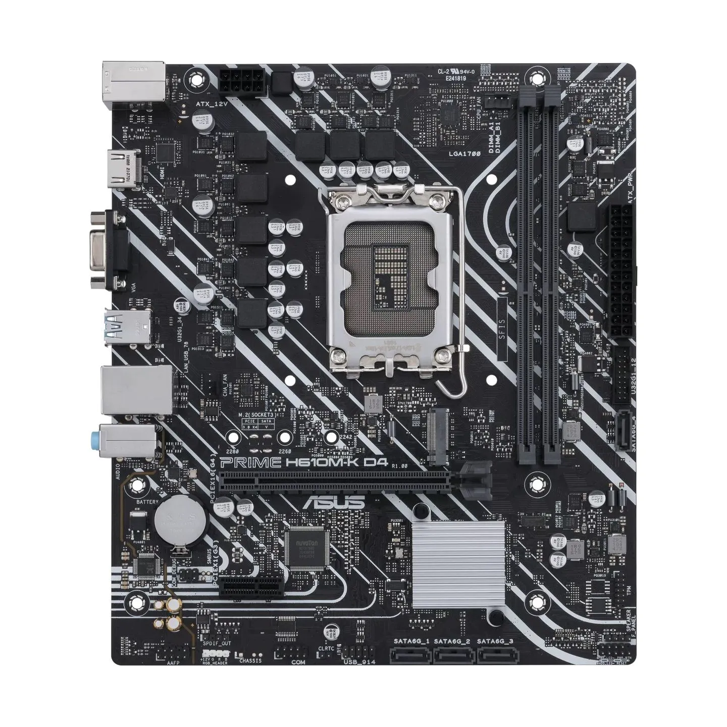 Asus | PRIME H610M-K D4 | Processor family Intel | Processor socket  LGA1700 | DDR4 DIMM | Memory slots 2 | Supported hard disk 