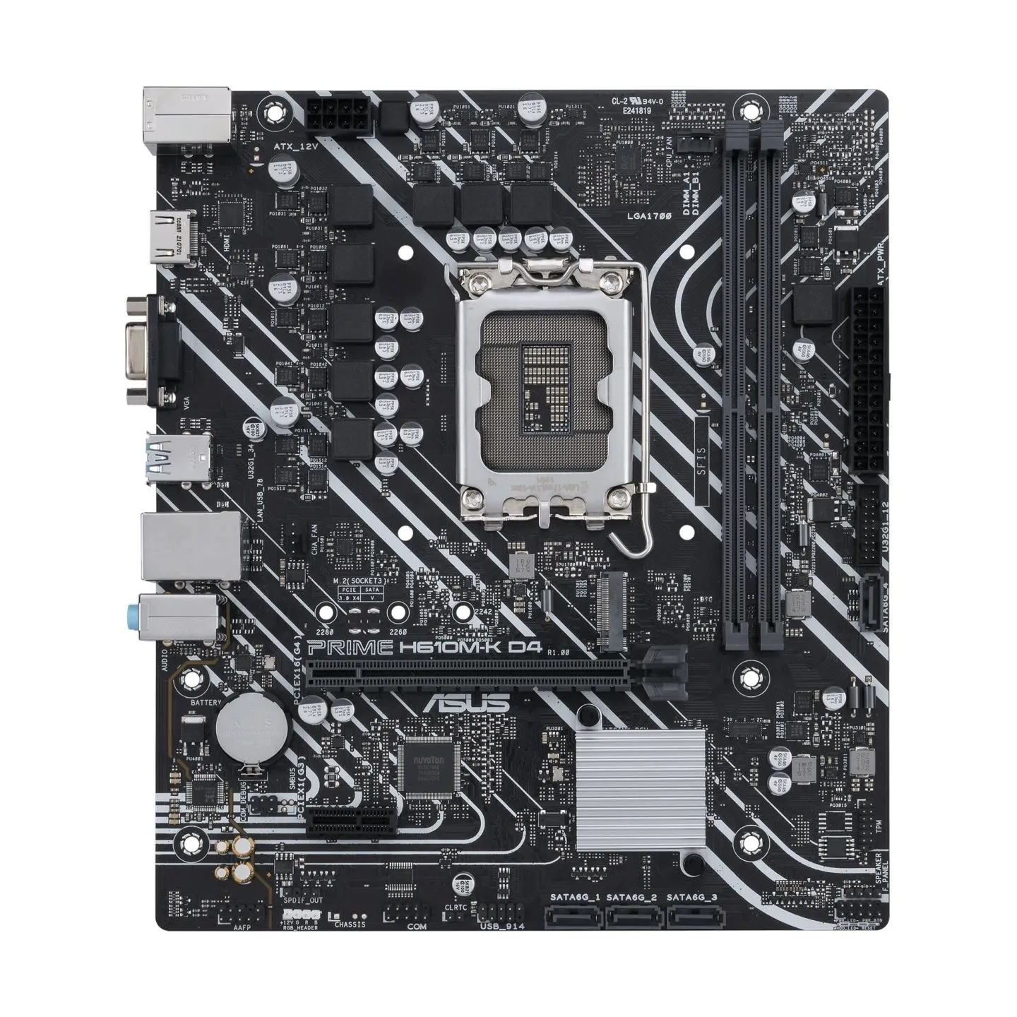 Asus | PRIME H610M-K D4 | Processor family Intel | Processor socket  LGA1700 | DDR4 DIMM | Memory slots 2 | Supported hard disk 