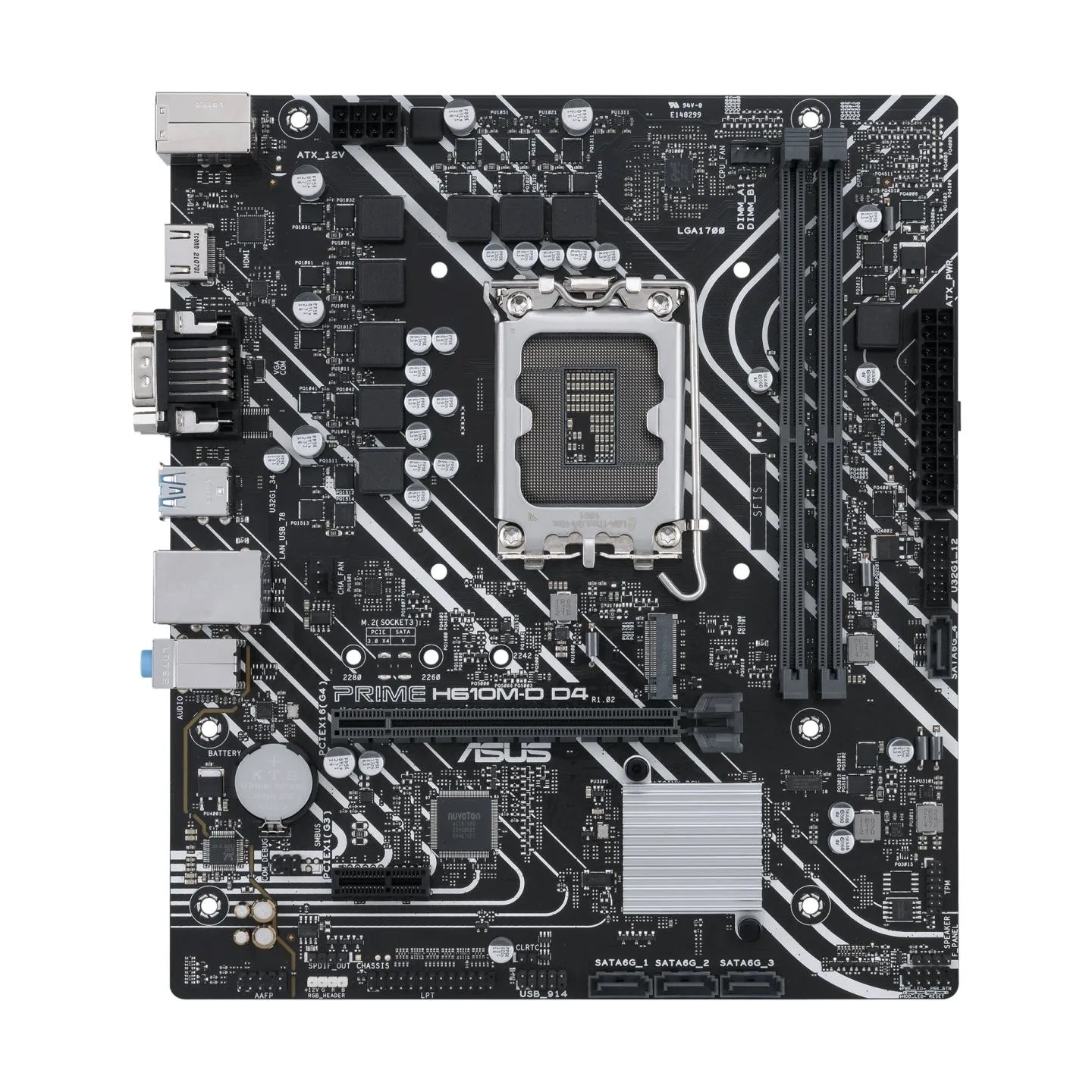 Asus | PRIME H610M-D D4 | Processor family Intel | Processor socket  LGA1700 | DDR4 DIMM | Memory slots 2 | Supported hard disk 