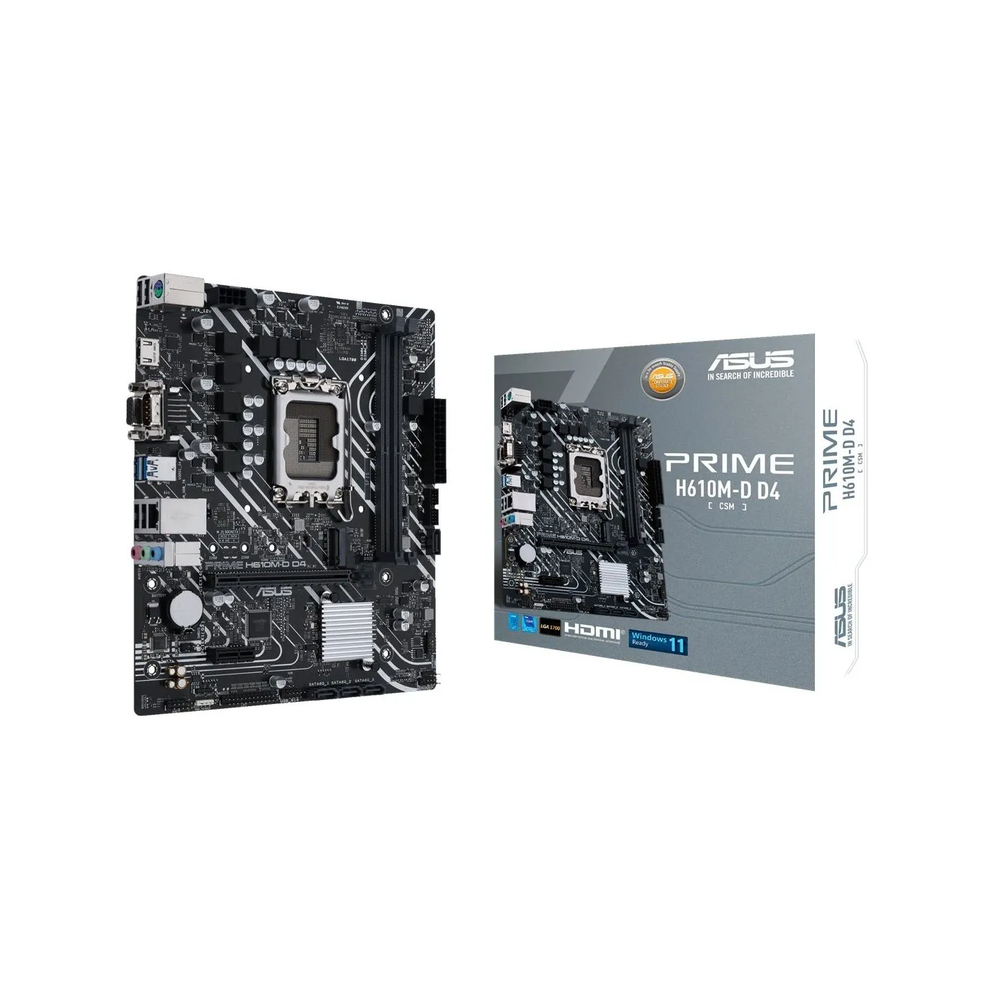 Asus | PRIME H610M-D D4 | Processor family Intel | Processor socket  LGA1700 | DDR4 DIMM | Memory slots 2 | Supported hard disk 
