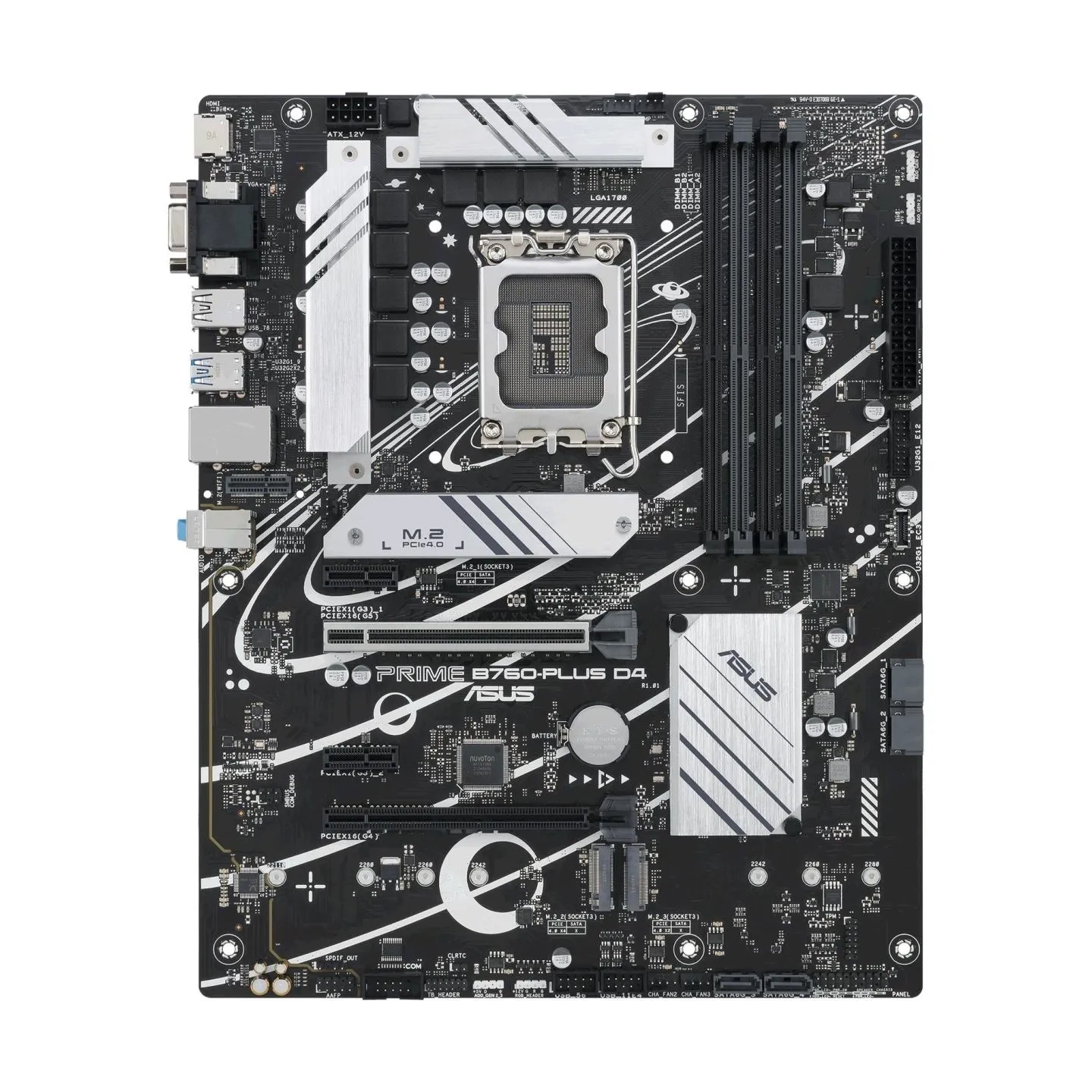 Asus | PRIME B760-PLUS D4 | Processor family Intel | Processor socket LGA1700 | DDR4 | Supported hard disk drive interfaces M.2,