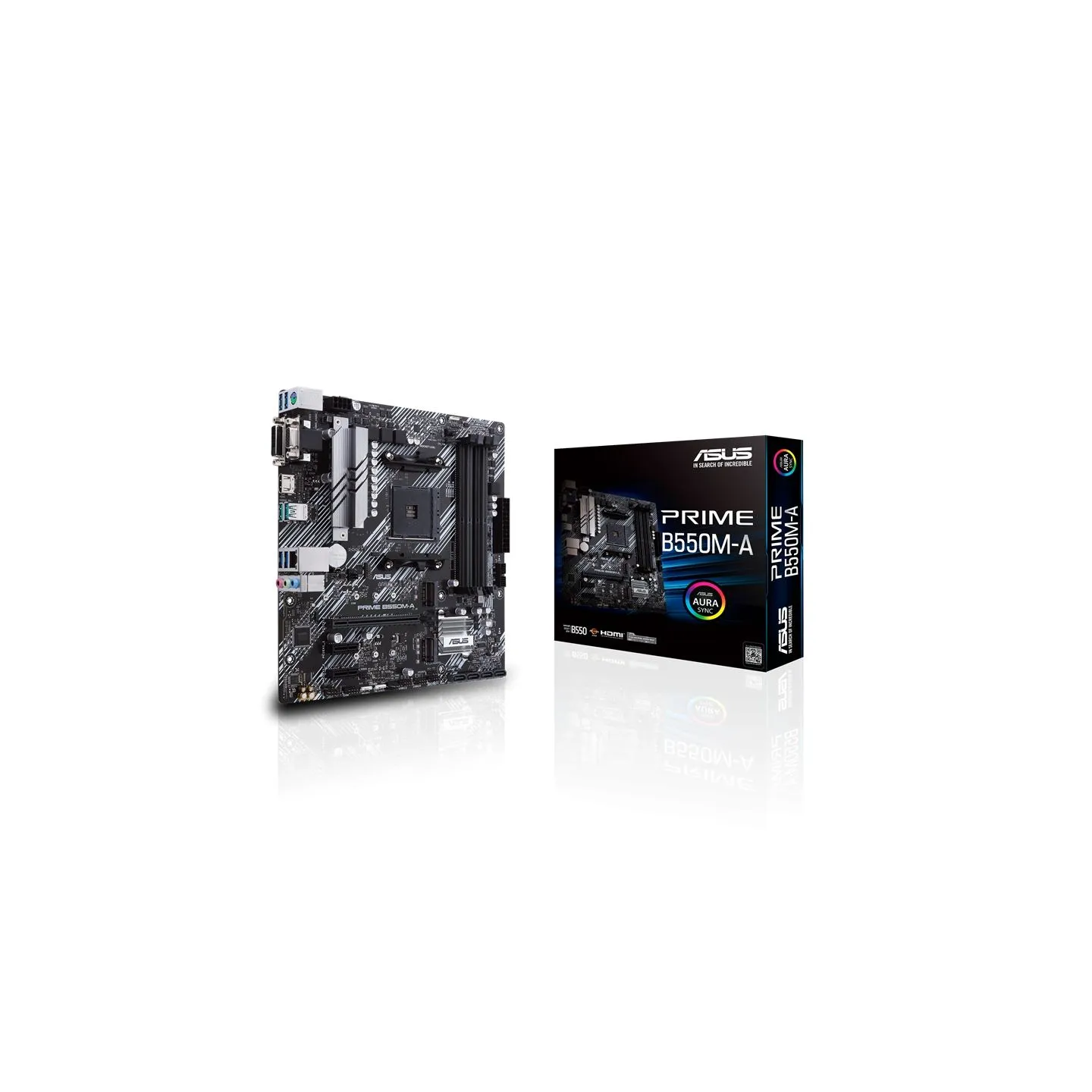 Asus | PRIME B550M-A | Processor family AMD | Processor socket AM4 | DDR4 | Memory slots 4 | Supported hard disk drive interface