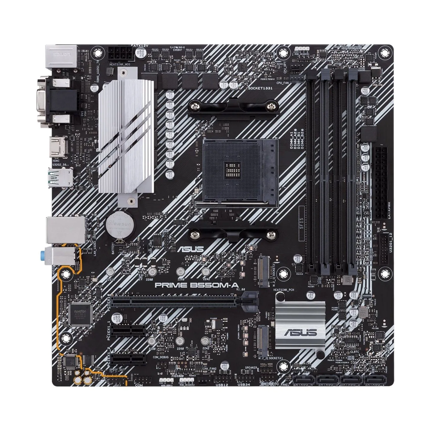 Asus | PRIME B550M-A | Processor family AMD | Processor socket AM4 | DDR4 | Memory slots 4 | Supported hard disk drive interface
