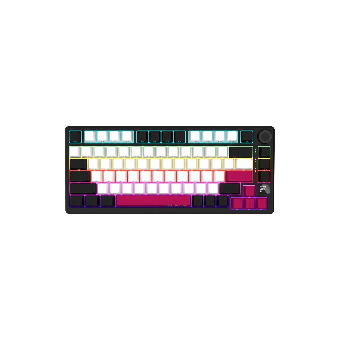 Lorgar KBP7075W, Wireless 75% Mechanical Gaming Keyboard Pro, Black/red, EN layout