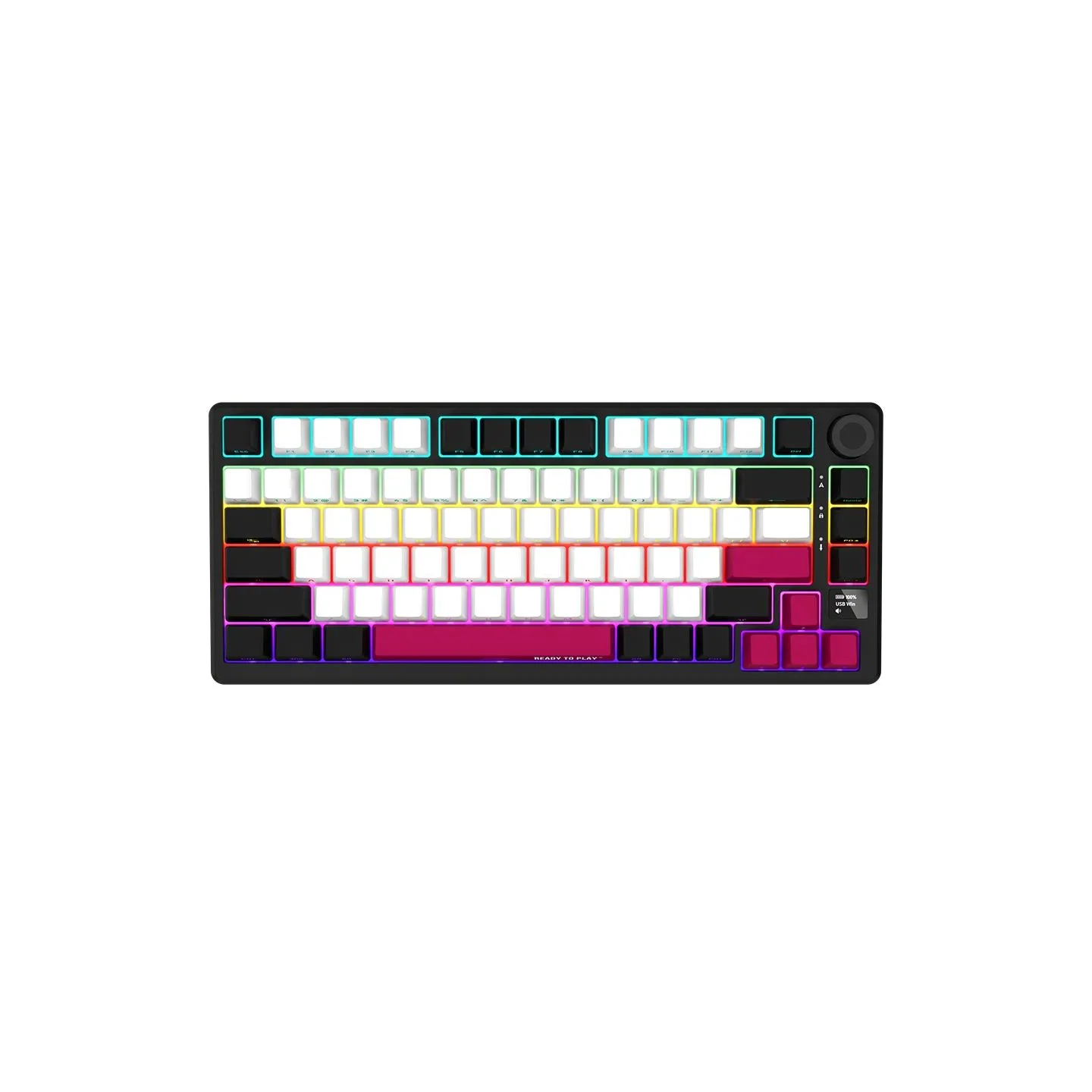 Lorgar KBP7075W, Wireless 75% Mechanical Gaming Keyboard Pro, Black/red, EN layout