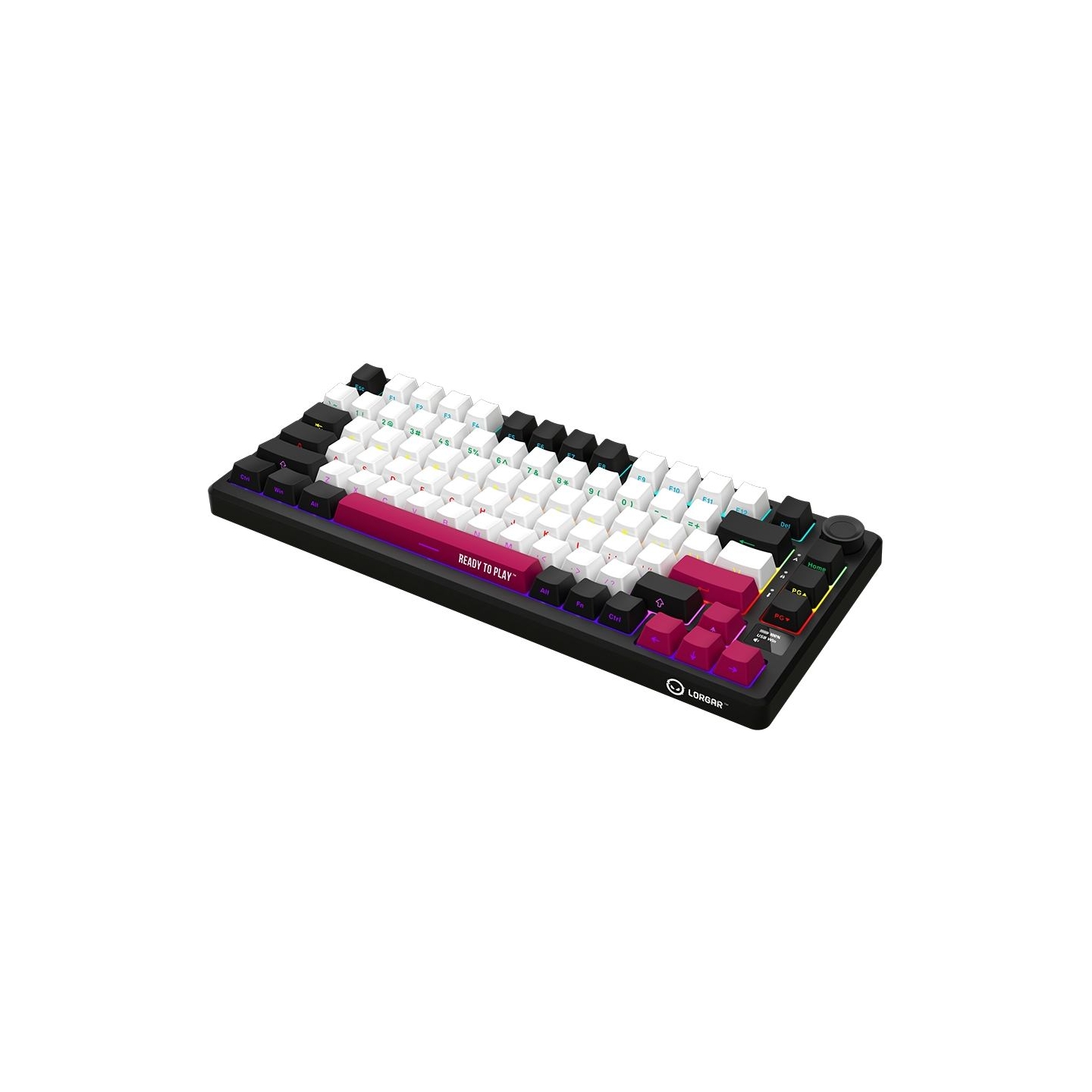 Lorgar KBP7075W, Wireless 75% Mechanical Gaming Keyboard Pro, Black/red, EN layout