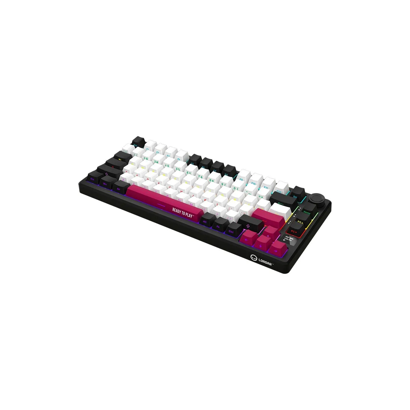 Lorgar KBP7075W, Wireless 75% Mechanical Gaming Keyboard Pro, Black/red, EN layout