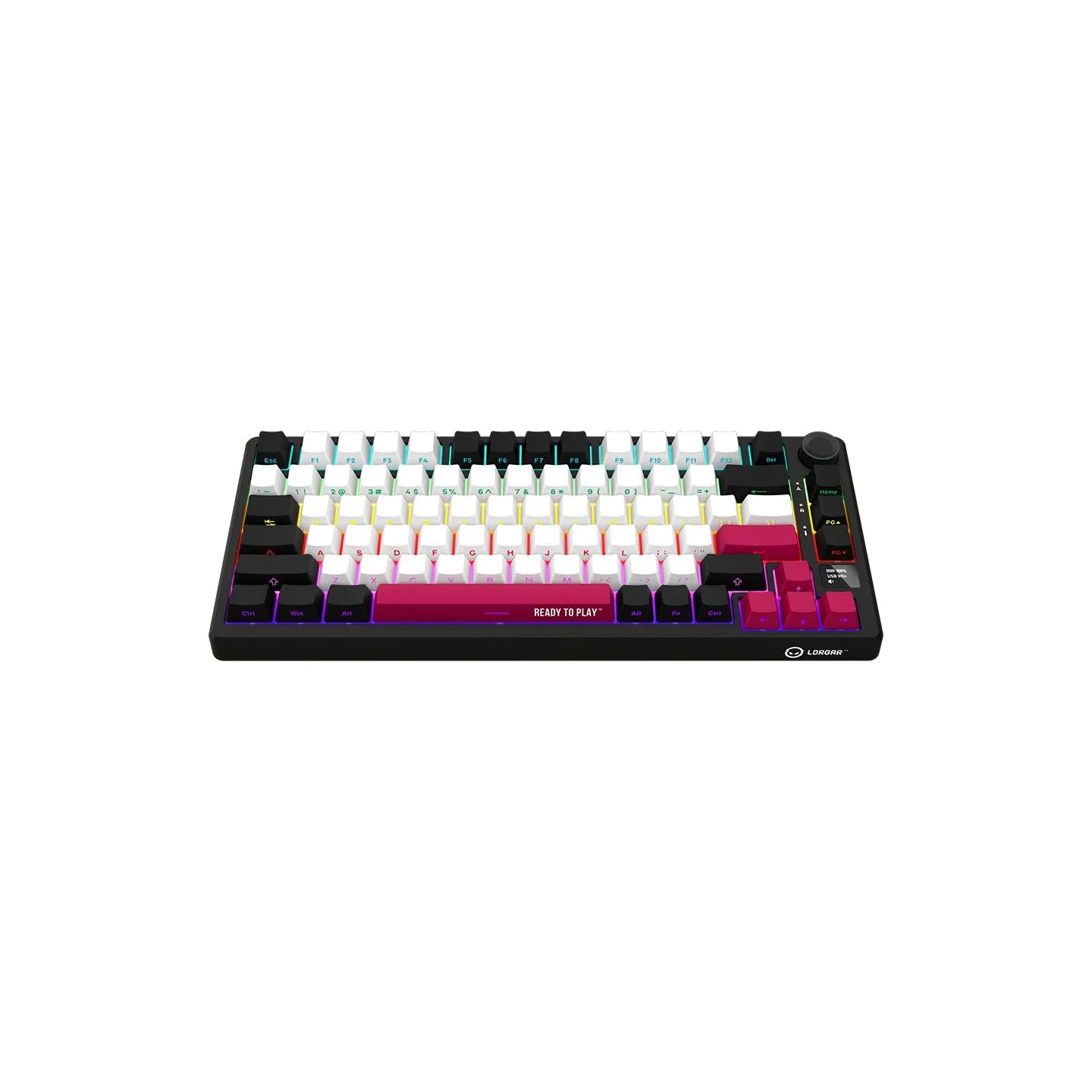 Lorgar KBP7075W, Wireless 75% Mechanical Gaming Keyboard Pro, Black/red, EN layout