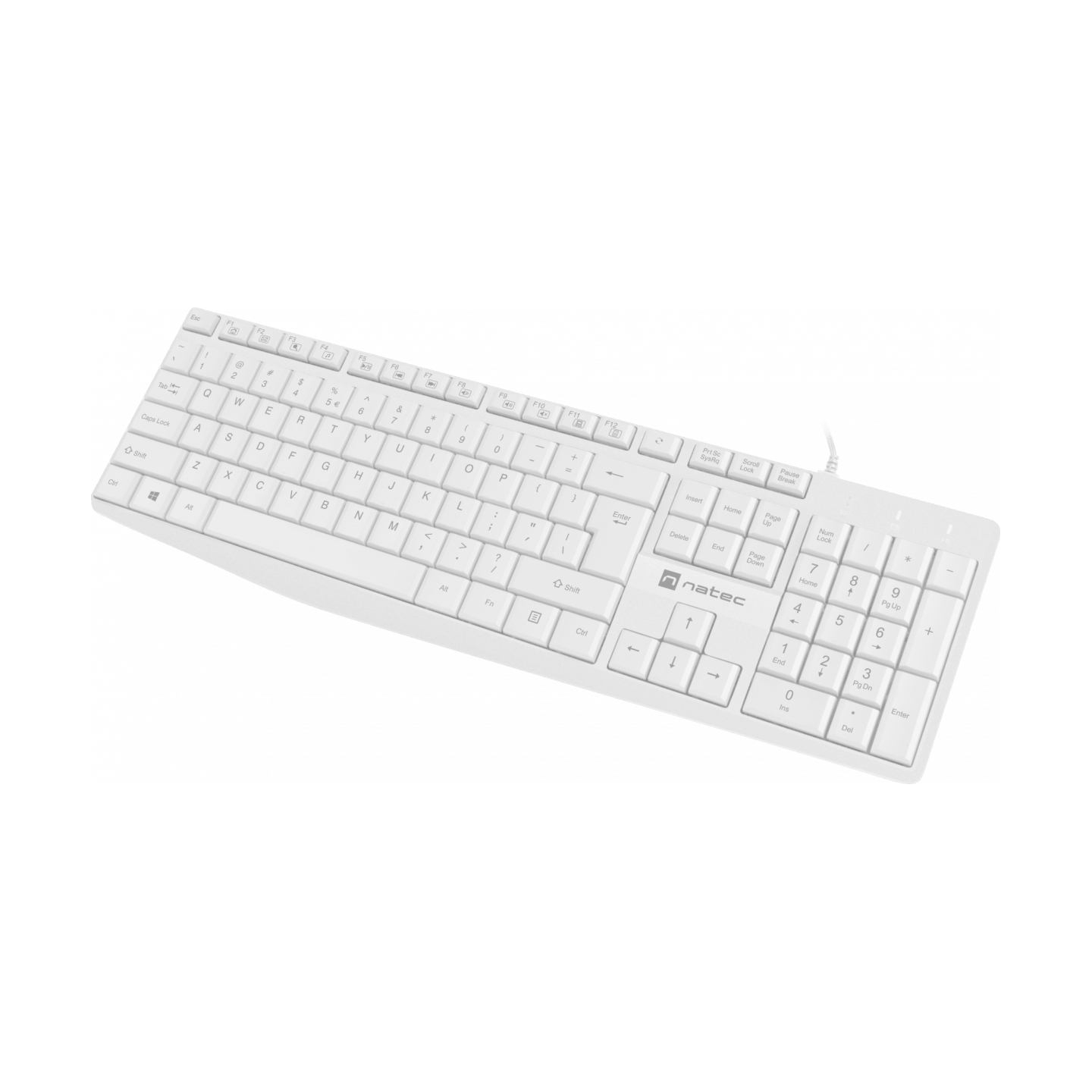 Natec | Keyboard | Nautilus NKL-1951 | Keyboard | Wired | US | White