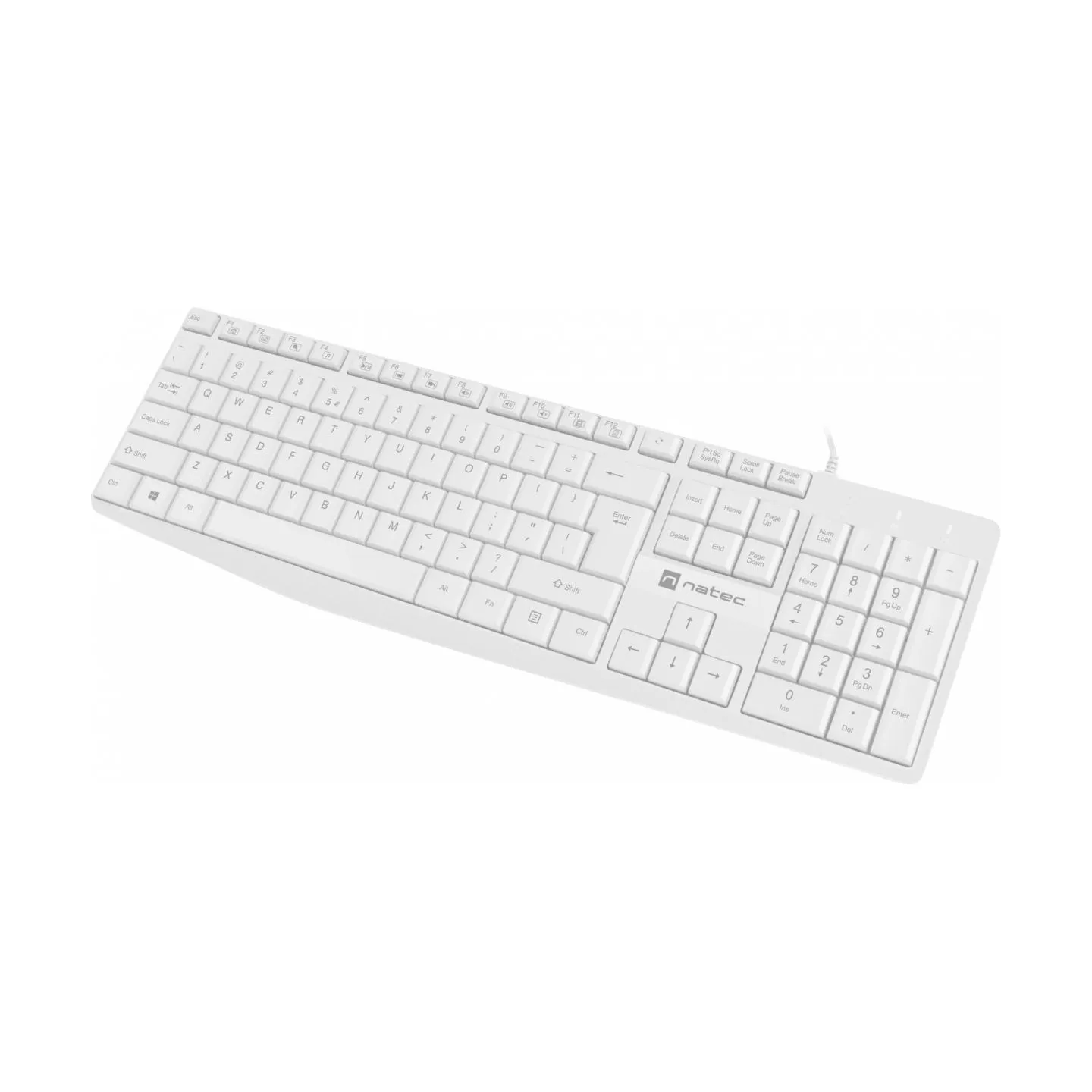 Natec | Keyboard | Nautilus NKL-1951 | Keyboard | Wired | US | White