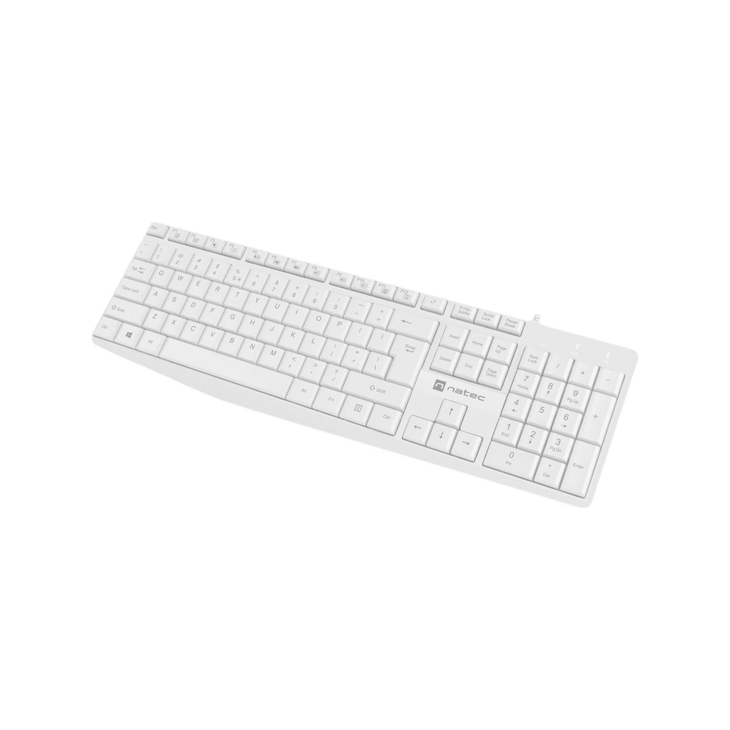Natec | Keyboard | Nautilus NKL-1951 | Keyboard | Wired | US | White