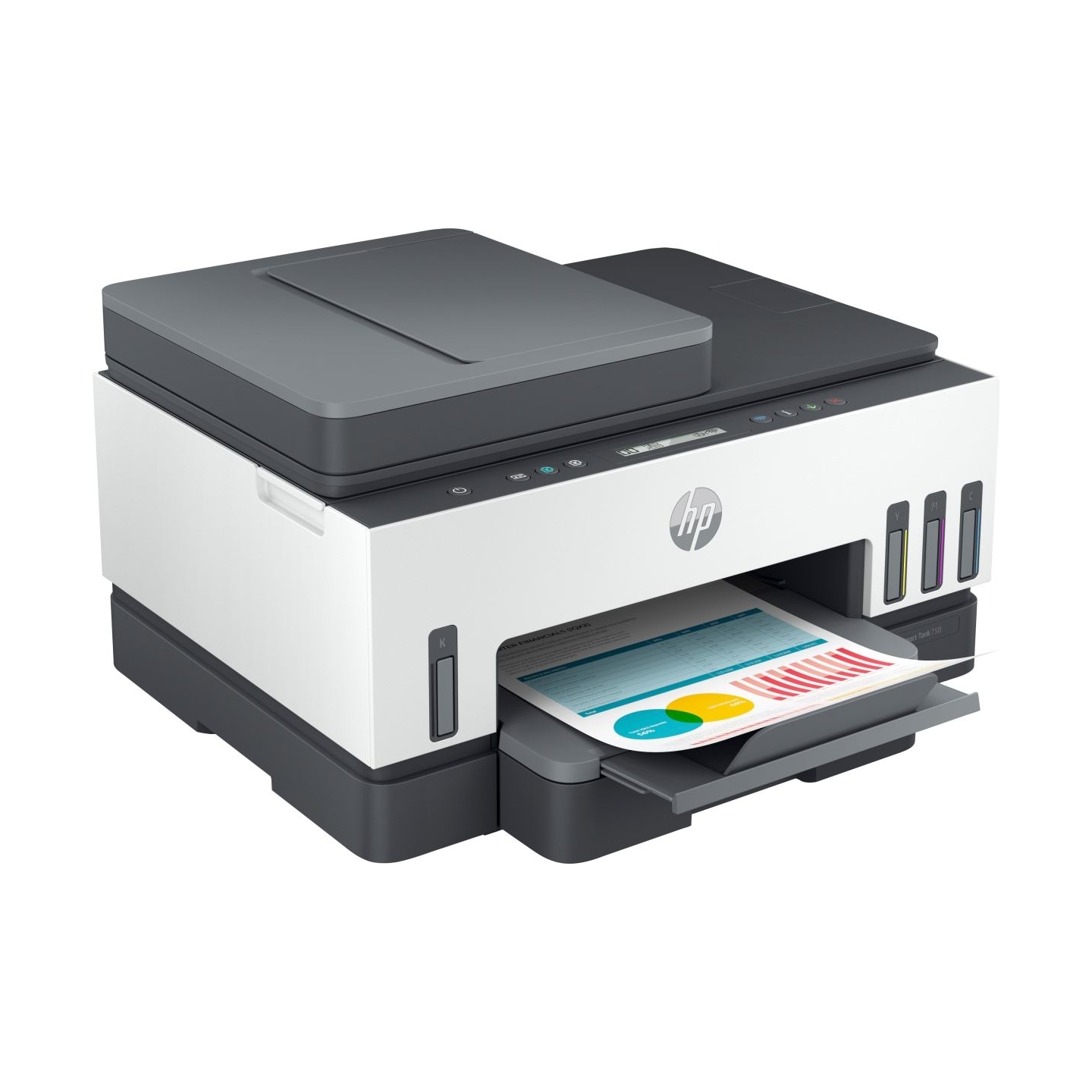 HP Smart Tank 750 AIO All-in-One Printer - A4 Color Ink, Print/Copy/Scan, Auto-Duplex, WiFi, 15ppm, 400-800 pages per month / 6U