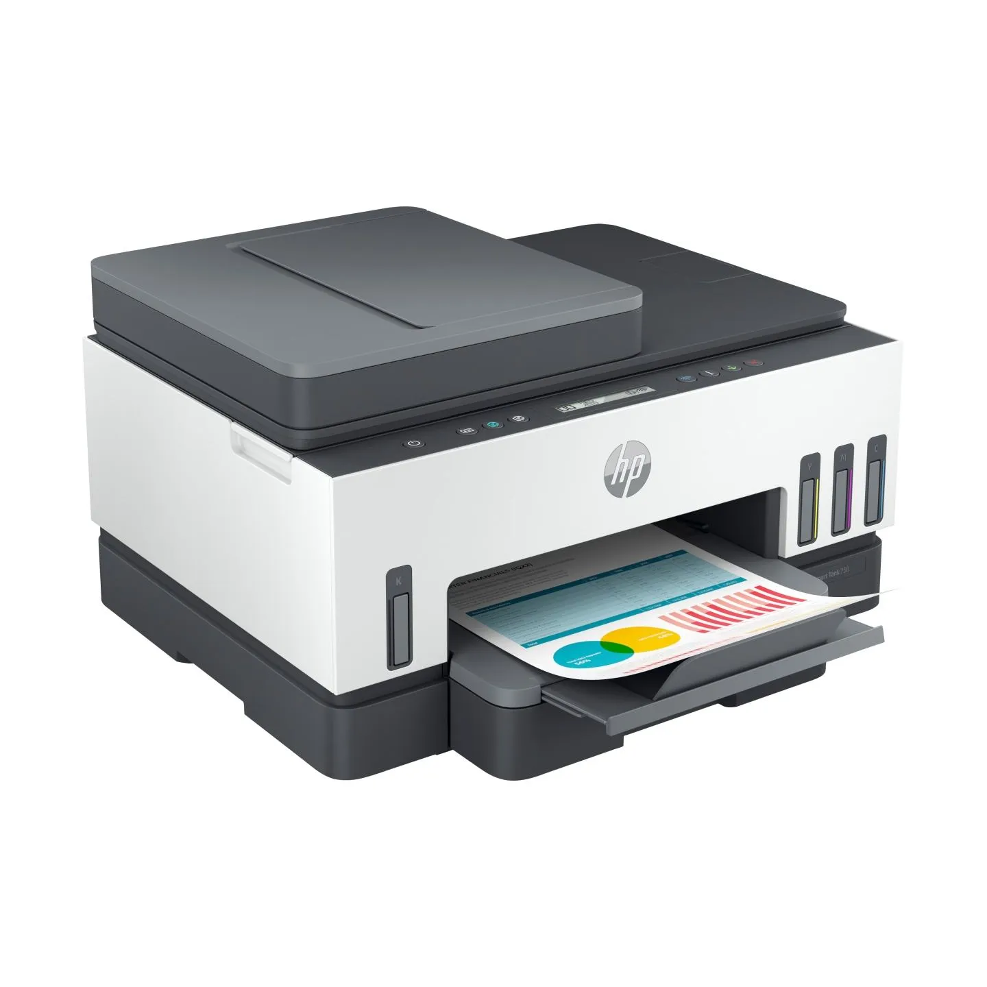 HP Smart Tank 750 AIO All-in-One Printer - A4 Color Ink, Print/Copy/Scan, Auto-Duplex, WiFi, 15ppm, 400-800 pages per month / 6U