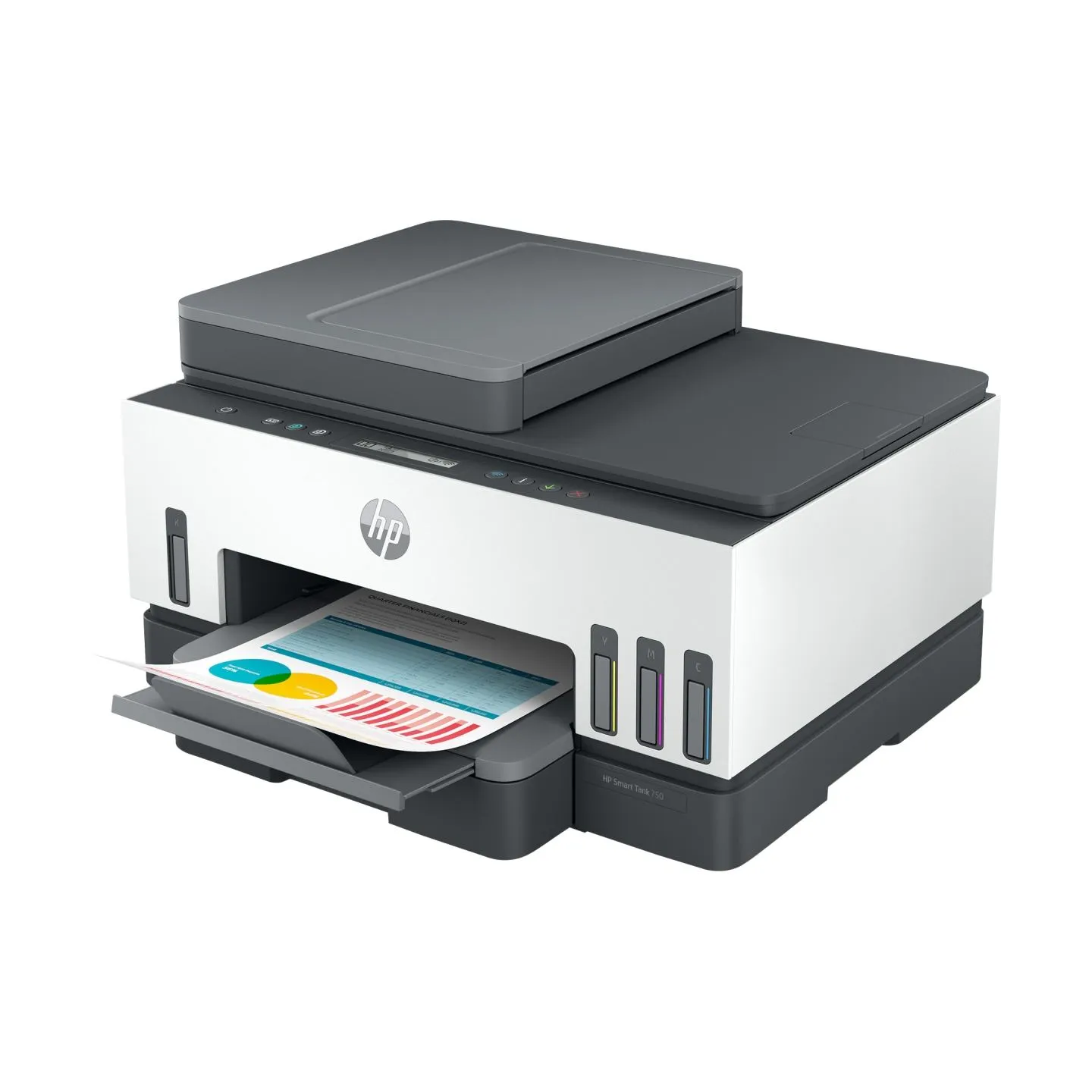 HP Smart Tank 750 AIO All-in-One Printer - A4 Color Ink, Print/Copy/Scan, Auto-Duplex, WiFi, 15ppm, 400-800 pages per month / 6U