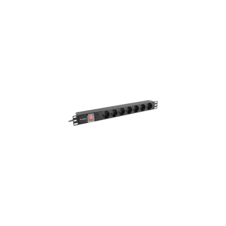 Lanberg Surge protector Rack PDU 19" 1U 10A 7X SCHUKO 2m black C14