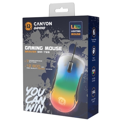 Canyon mouse Braver GM-728 LED Crystal 7buttons Wired Black