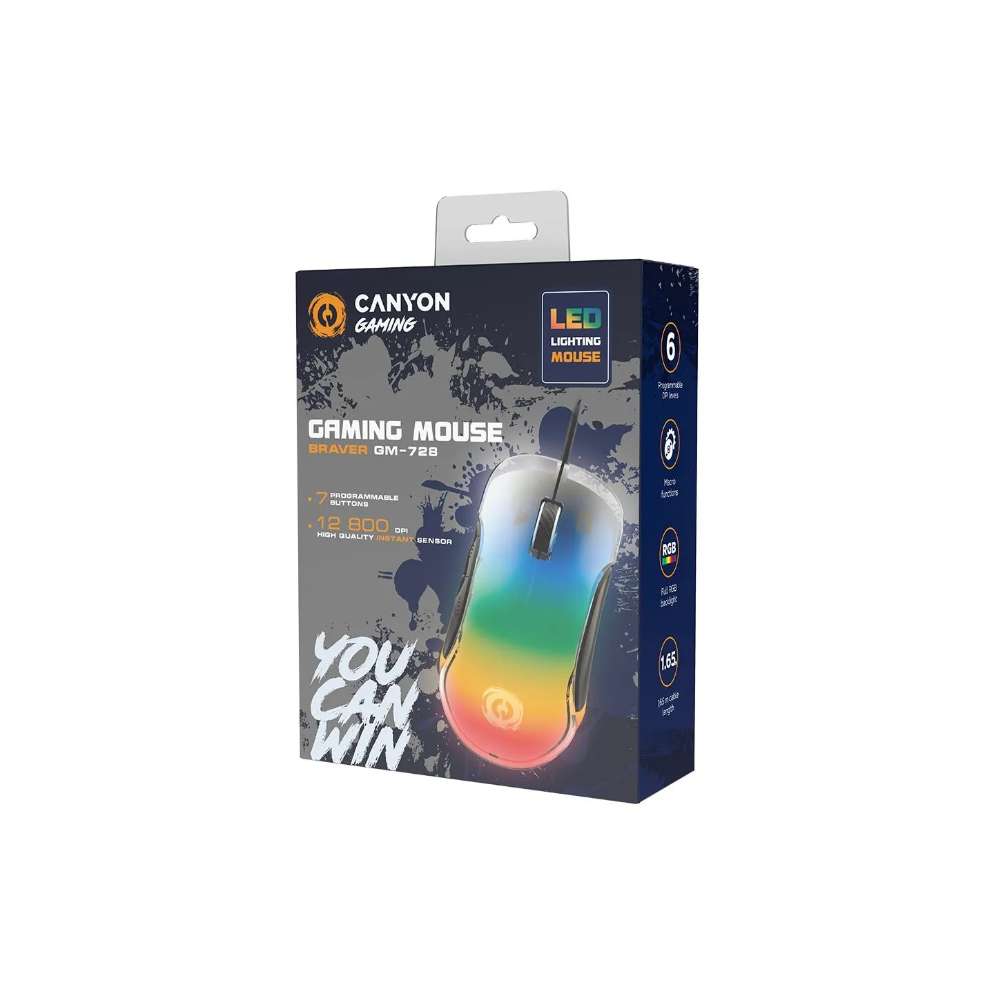 Canyon mouse Braver GM-728 LED Crystal 7buttons Wired Black