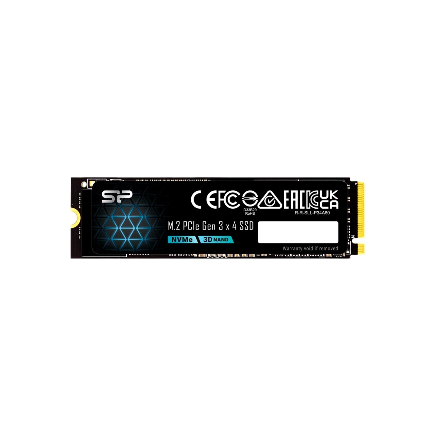 Silicon Power SP P34A60 | 128 GB | Solid-state drive interface M.2 PCIe Gen 3x4 | Read speed 1800 MB/s | Write speed 600 MB/s