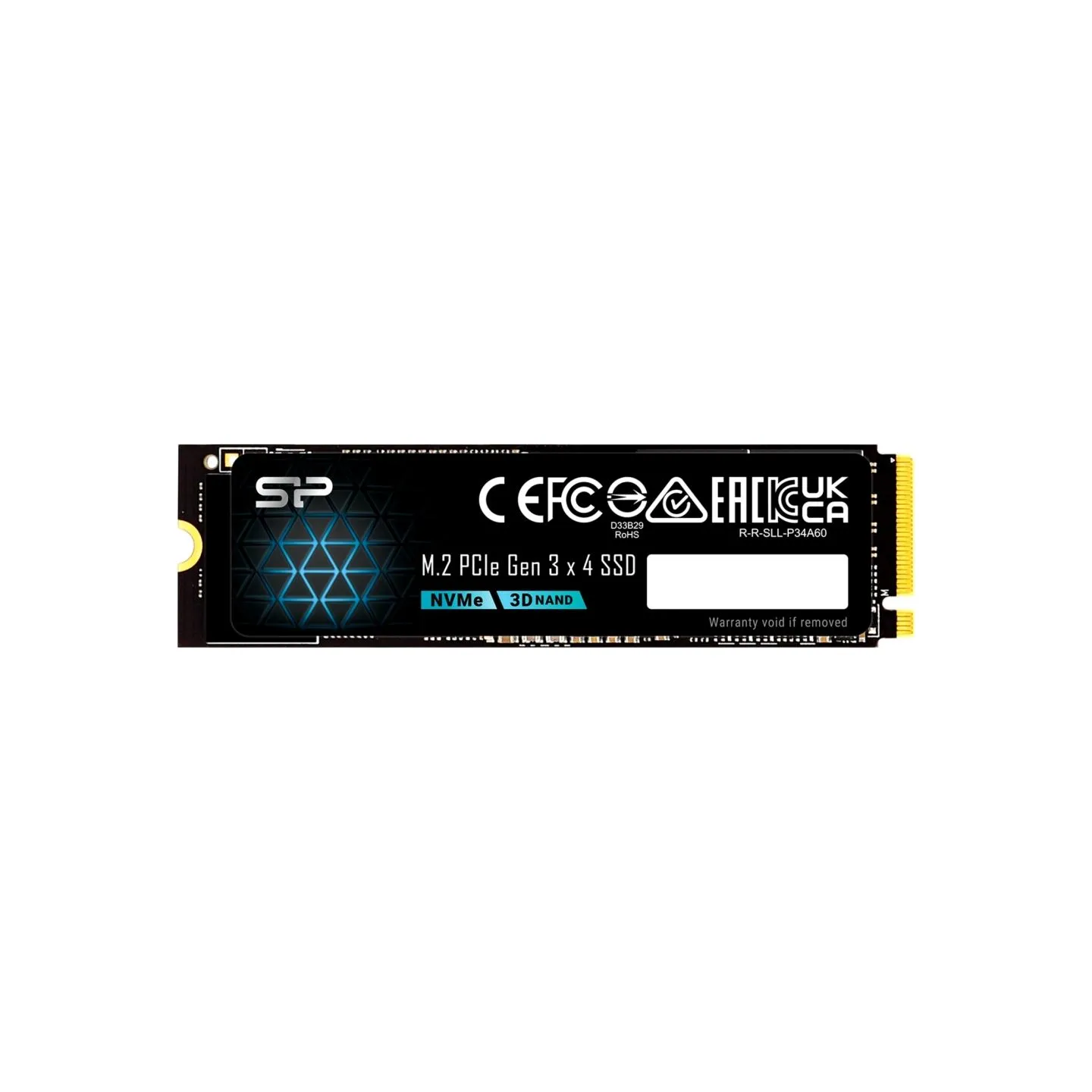 Silicon Power SP P34A60 | 128 GB | Solid-state drive interface M.2 PCIe Gen 3x4 | Read speed 1800 MB/s | Write speed 600 MB/s