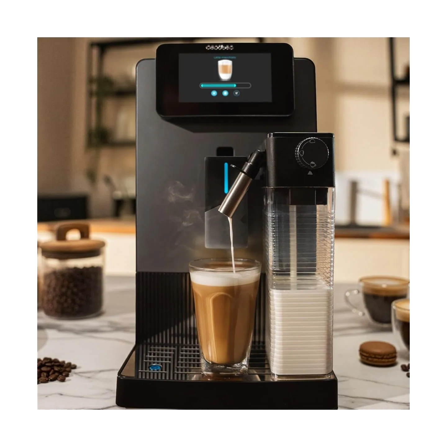 Cecotec Coffee machine | Cremmaet Latte Jar | Pump pressure 19 bar | Automatic | Built-in milk frother | Black/Silver | 1500 W