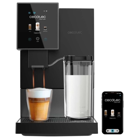 Cecotec Coffee Maker | Cremmaet Compactccino Connected | Pump pressure 19 bar | Built-in milk frother | Super-automatic | Black