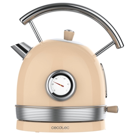 Cecotec Kettle | ThermoSense 420 Vintage | 2200 W | Electric | 1.8 L | Stainless steel | 360° rotational base | Light Beige