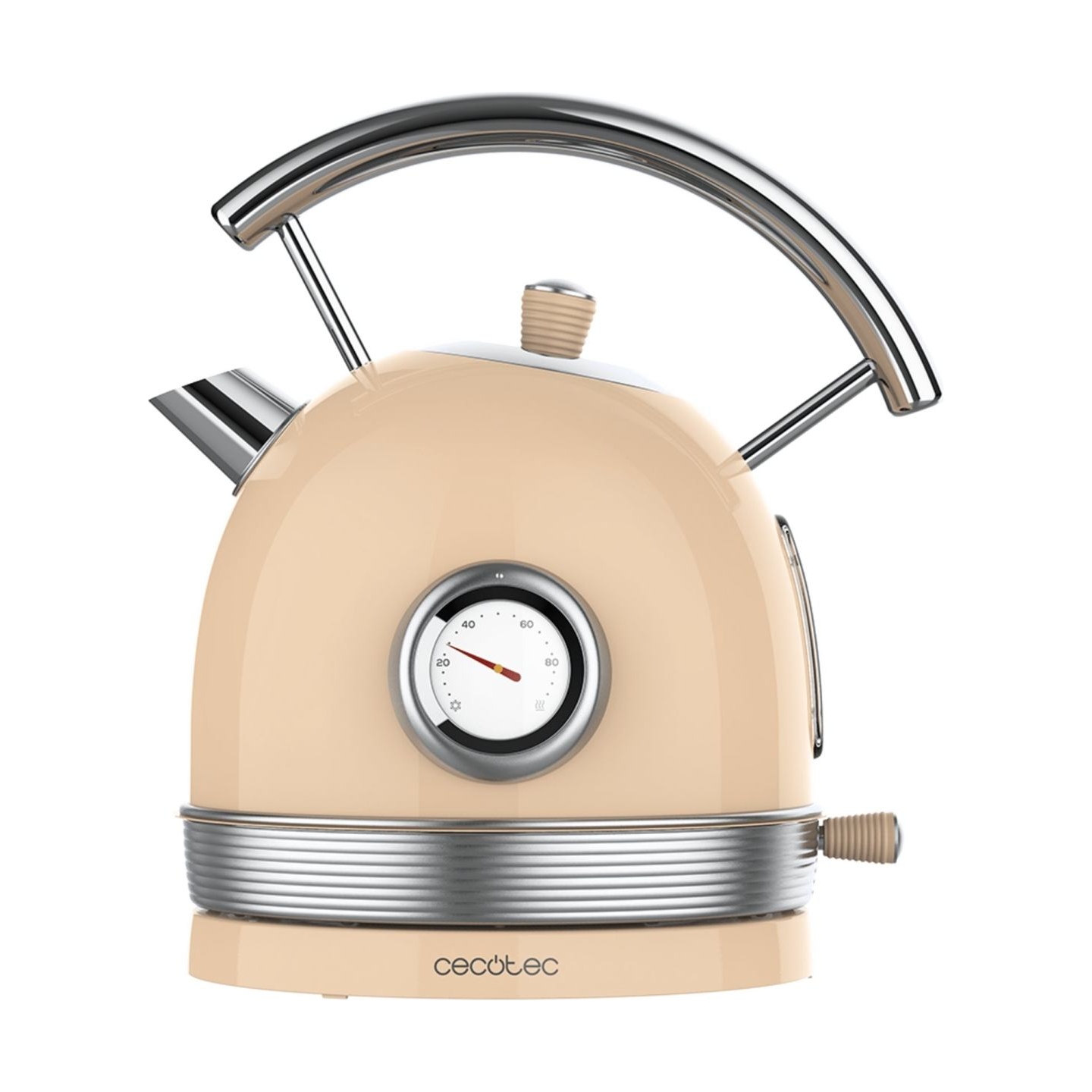 Cecotec Kettle | ThermoSense 420 Vintage | 2200 W | Electric | 1.8 L | Stainless steel | 360° rotational base | Light Beige