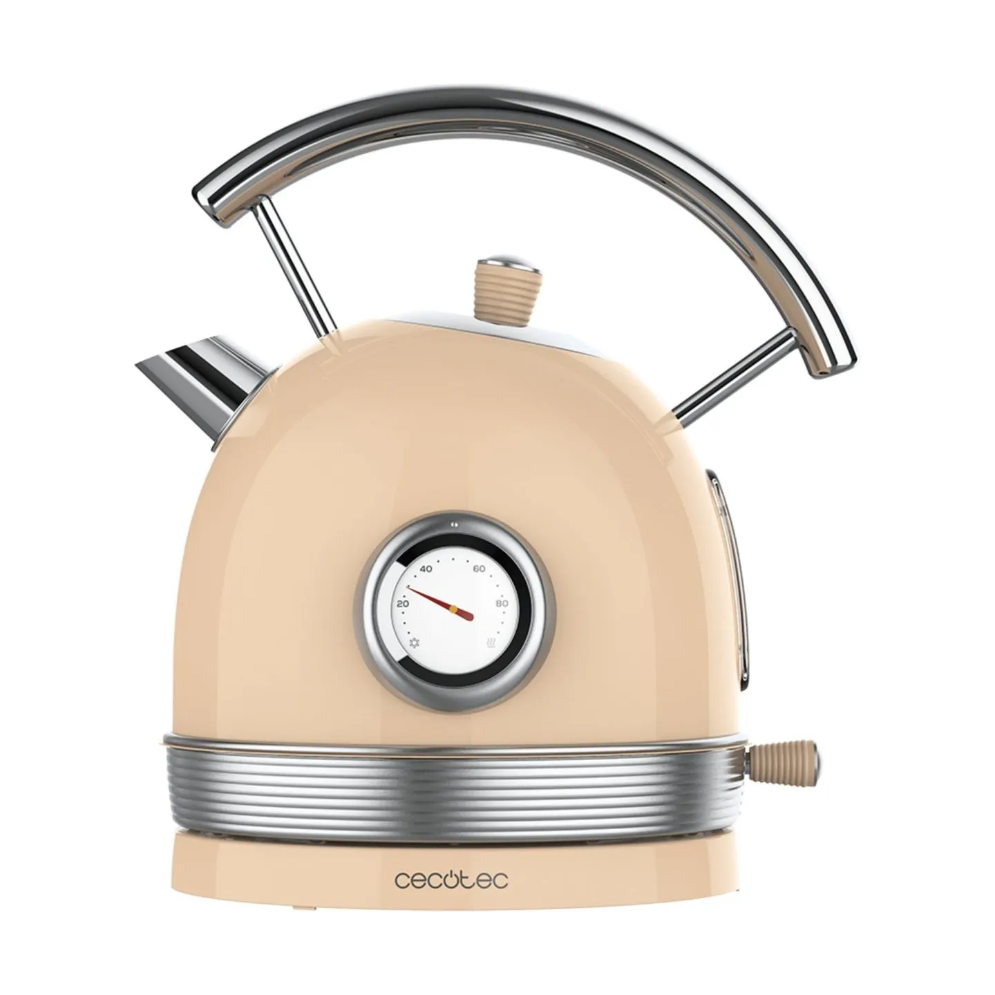 Cecotec Kettle | ThermoSense 420 Vintage | 2200 W | Electric | 1.8 L | Stainless steel | 360° rotational base | Light Beige