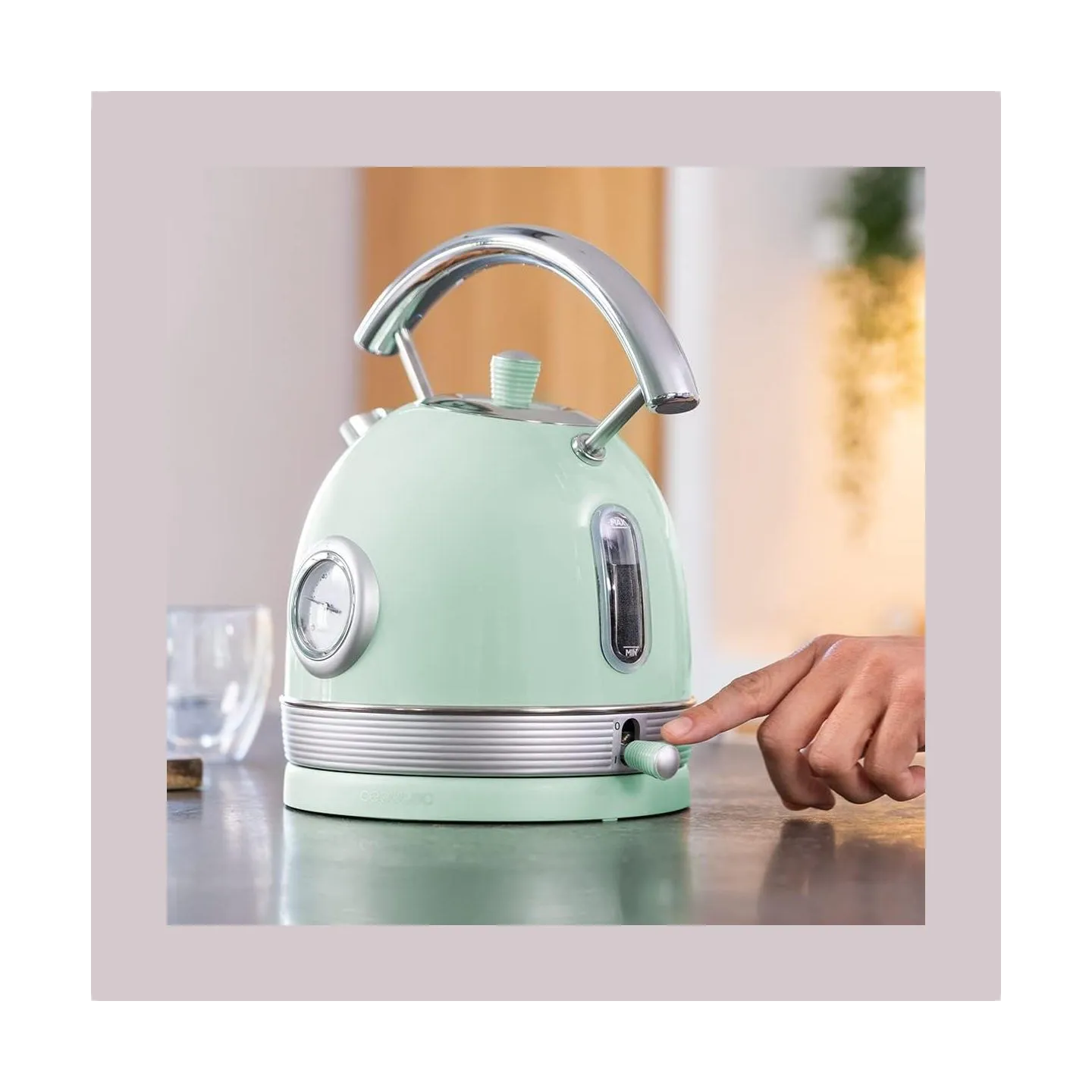 Cecotec Kettle | ThermoSense 420 Vintage | 2200 W | Electric | 1.8 L | Stainless steel | 360° rotational base | Light Green