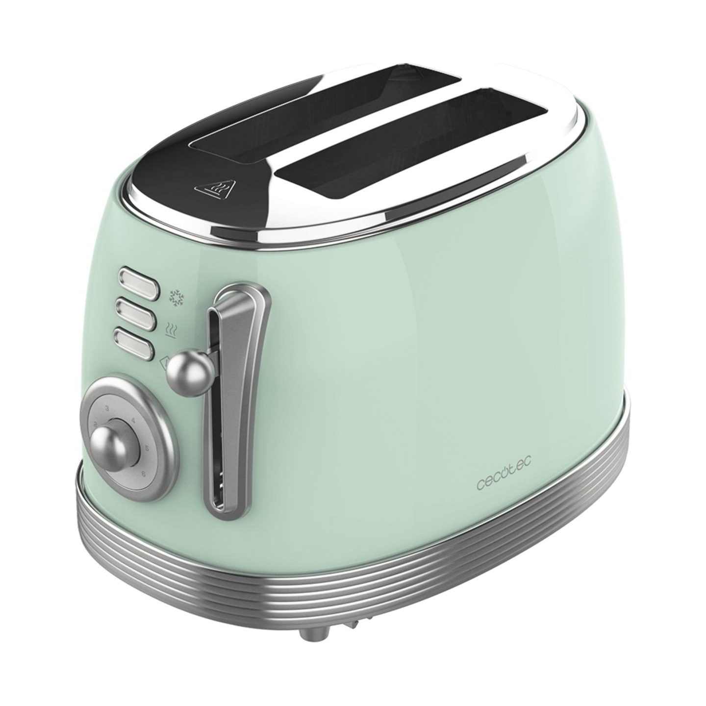 Cecotec Toaster | Toast&Taste 800 Vintage | Power 850 W | Number of slots 2 | Housing material Stainless steel | Light Green