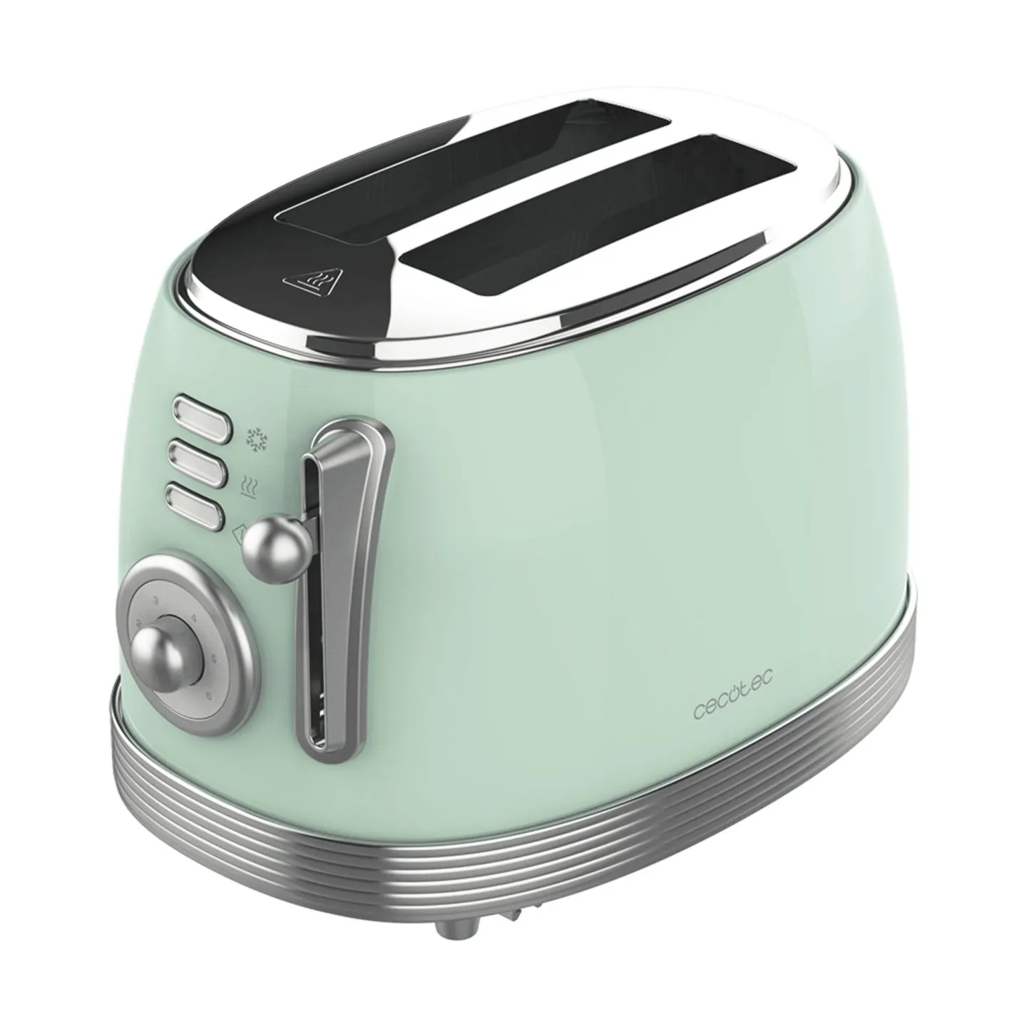 Cecotec Toaster | Toast&Taste 800 Vintage | Power 850 W | Number of slots 2 | Housing material Stainless steel | Light Green