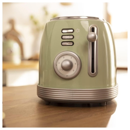 Cecotec Toaster | Toast&Taste 800 Vintage | Power 850 W | Number of slots 2 | Housing material Stainless steel | Light Green
