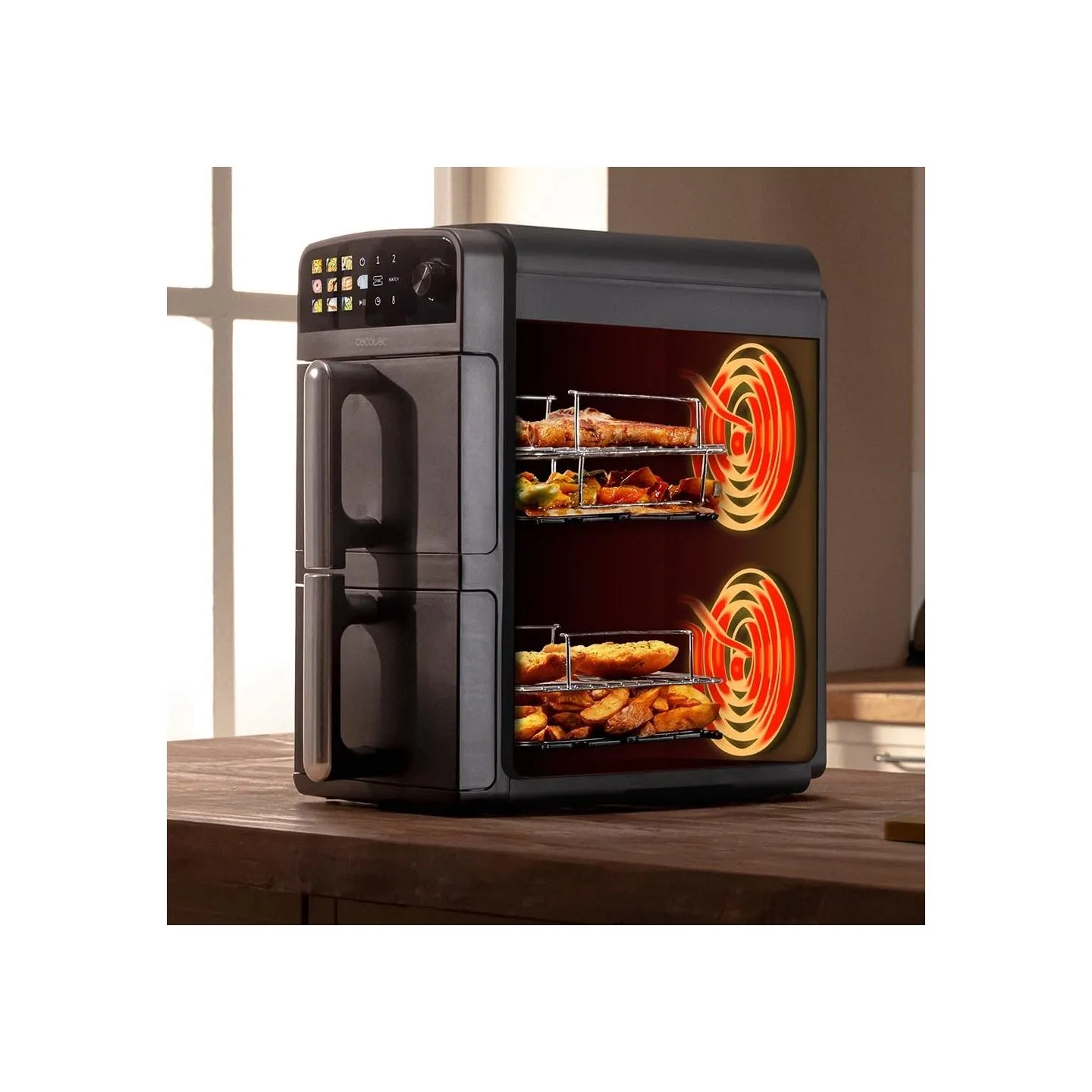 Cecotec Double hot air fryer | Cecofry DuoLevel 10000 | Power 2400 W | Capacity 10 L | Black